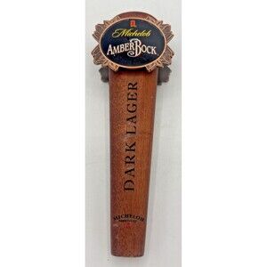 Michelob Amber Bock Dark Lager Wood Beer Tap Handle 8 Inch Mancave Bar Pub